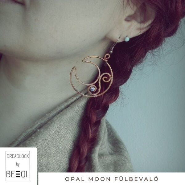 BeEql Opal moon fülbevaló kézműves ékszer 01