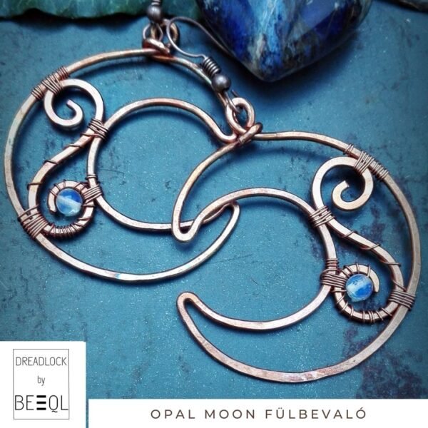 BeEql Opal moon fülbevaló kézműves ékszer 02