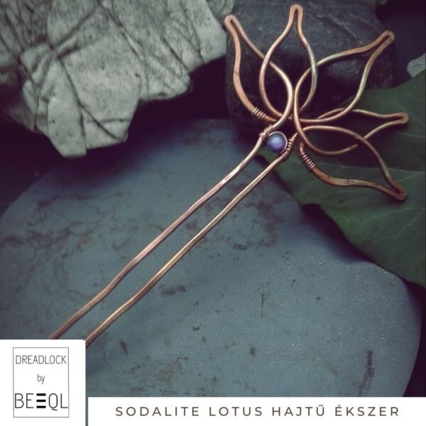 BeEql Sodalite lotus hajtű ékszer kézműves 02
