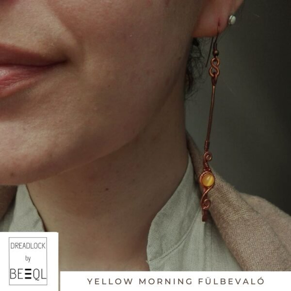 BeEql Yellow morning fülbevaló kézműves ékszer 02