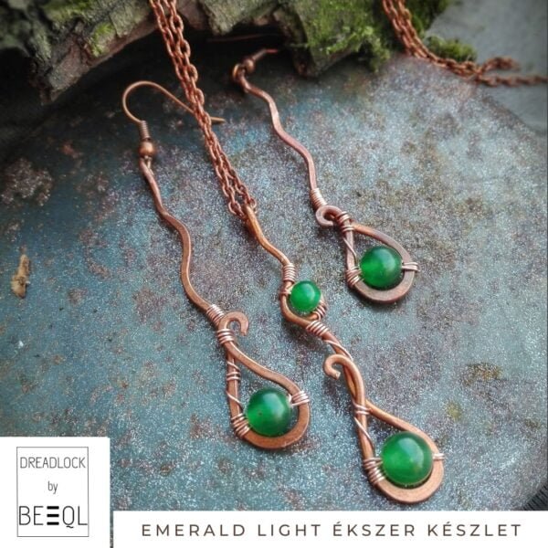 BeEql Emerald light ékszer készlet kézműves ékszer Dreadlockshop 01